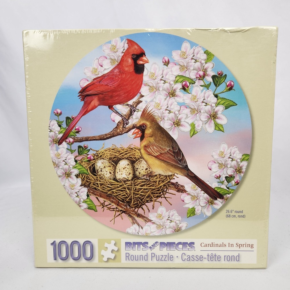 New Sealed Bits and Pieces "Cardinals in Spring"‎ 1000 Pc Puzzle 20"x27